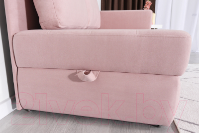 Тахта DiArt Студент правая (велюр Ultra Rose)