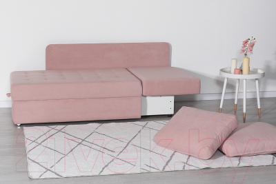 Тахта DiArt Студент правая (велюр Ultra Rose)