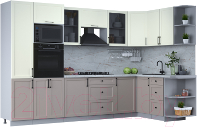 Готовая кухня Интерлиния Тренд 1.68x3.2 ВТ правая - фото