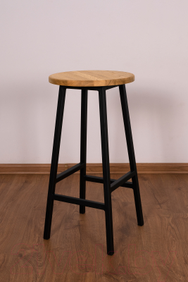 Табурет барный Stal-Massiv Круглое сиденье / SMH-63ND (дуб натуральный/черный)