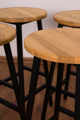 Табурет барный Stal-Massiv Круглое сиденье / SMH-63ND (дуб натуральный/черный)