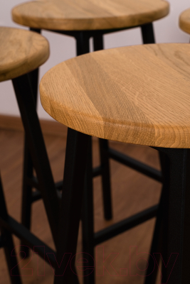 Табурет барный Stal-Massiv Круглое сиденье / SMH-63ND (дуб натуральный/черный)