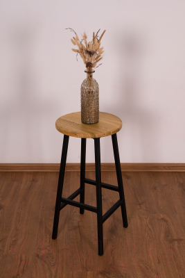 Табурет барный Stal-Massiv Круглое сиденье / SMH-63ND (дуб натуральный/черный)