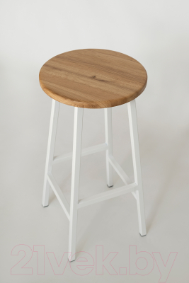 Табурет барный Stal-Massiv Круглое сиденье / SMH-63NW (дуб натуральный/белый)