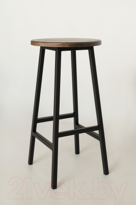 Табурет барный Stal-Massiv Круглое сиденье / SMH-63DD (дуб мореный/черный)