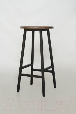 Табурет барный Stal-Massiv Круглое сиденье / SMH-63DD (дуб мореный/черный)