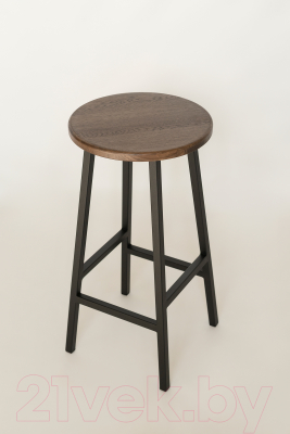 Табурет барный Stal-Massiv Круглое сиденье / SMH-63DD (дуб мореный/черный)