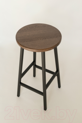 Табурет барный Stal-Massiv Круглое сиденье / SMH-63DD (дуб мореный/черный)