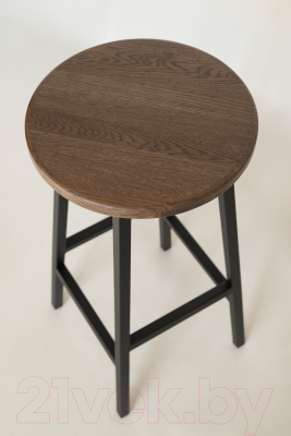 Табурет барный Stal-Massiv Круглое сиденье / SMH-63DD (дуб мореный/черный)