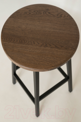 Табурет барный Stal-Massiv Круглое сиденье / SMH-63DD (дуб мореный/черный)