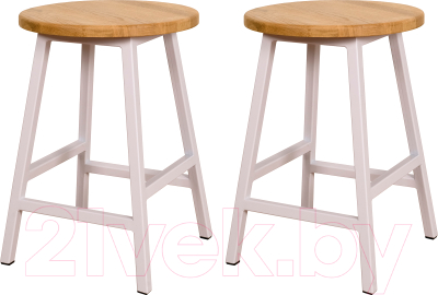 Набор табуретов Stal-Massiv SMH-245NW (2шт, дуб натуральный/белый) - фото
