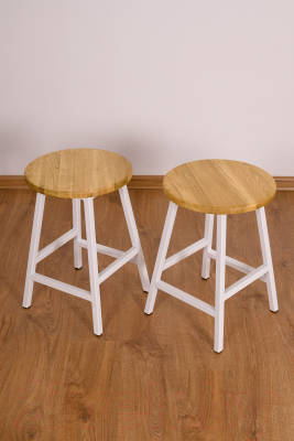 Набор табуретов Stal-Massiv SMH-245NW (2шт, дуб натуральный/белый)