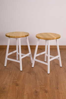 Набор табуретов Stal-Massiv SMH-245NW (2шт, дуб натуральный/белый)