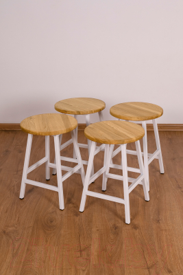 Набор табуретов Stal-Massiv SMH-245NW (2шт, дуб натуральный/белый)