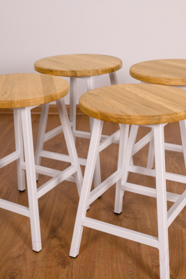 Набор табуретов Stal-Massiv SMH-245NW (2шт, дуб натуральный/белый)