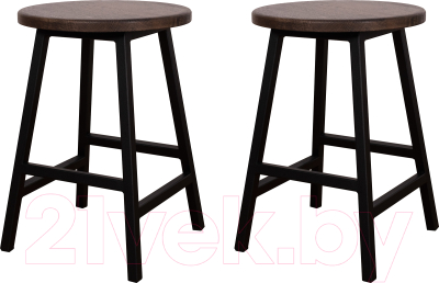 Набор табуретов Stal-Massiv SMH-245DD (2шт, дуб мореный/черный) - фото