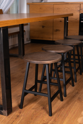 Табурет Stal-Massiv SMH-45DD (дуб мореный/черный)