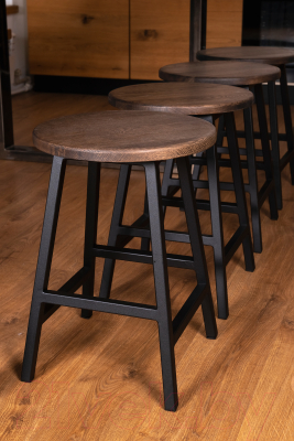 Табурет Stal-Massiv SMH-45DD (дуб мореный/черный)