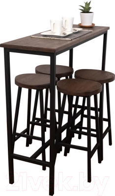Барный стол Stal-Massiv SMT-108DD (дуб мореный/черный) - фото