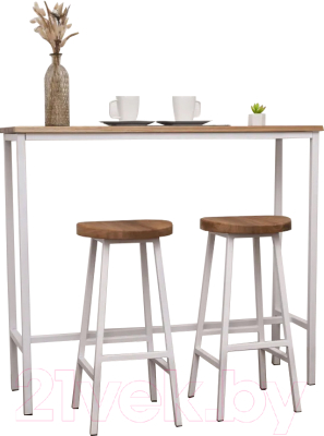 Барный стол Stal-Massiv SMT-108NW (дуб натуральный/белый) - фото