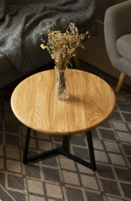 Журнальный столик Stal-Massiv 54x42.5 / SMT-54ND (дуб натуральный/черный)