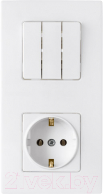 Блок выключатель+розетка Bylectrica Мастер 3В-РЦ-7032 - фото