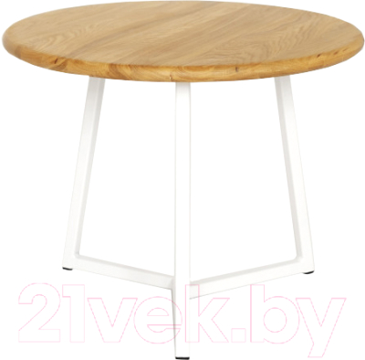 Журнальный столик Stal-Massiv 54x42.5 / SMT-54NW (дуб натуральный/белый) - фото