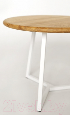 Журнальный столик Stal-Massiv 54x42.5 / SMT-54NW (дуб натуральный/белый)