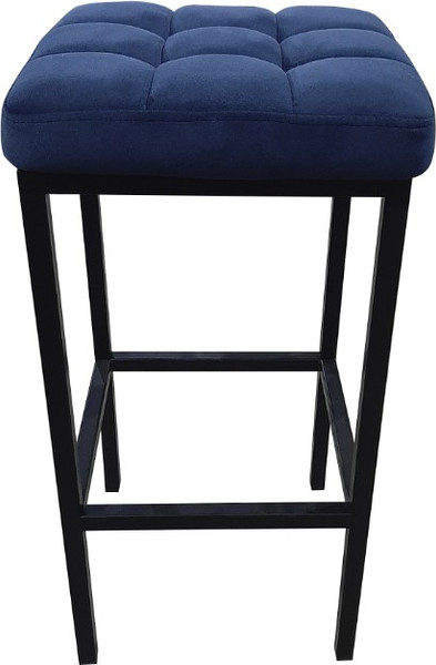 Табурет барный Древпром Камелот ДП2-07 полубарный (черный матовый/катания дарк блю) - фото