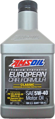 Моторное масло Amsoil European Car Formula Full-SAPS Synthetic Motor Oil 5W40 / EFMQT - фото
