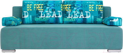 Диван KRONES Атлант мод.1 (велюр бирюзово-зеленый/рисунок) - фото