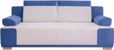 Диван KRONES Атлант мод.3 (велюр синий/кремовый серый) - фото