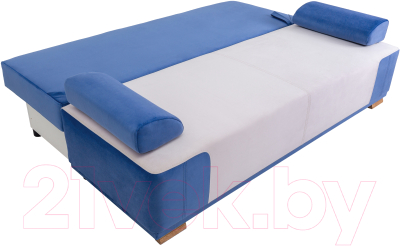 Диван KRONES Атлант мод.3 (велюр синий/кремовый серый)