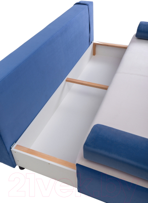 Диван KRONES Атлант мод.3 (велюр синий/кремовый серый)