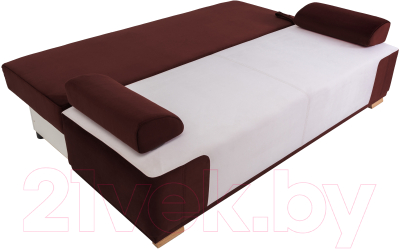 Диван KRONES Атлант мод.3 (велюр вишневый/молочно-кремовый)