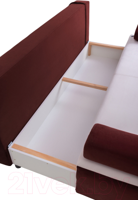 Диван KRONES Атлант мод.3 (велюр вишневый/молочно-кремовый)