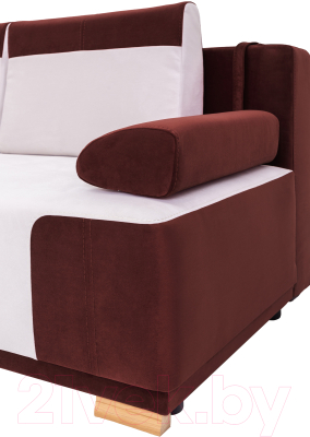 Диван KRONES Атлант мод.3 (велюр вишневый/молочно-кремовый)