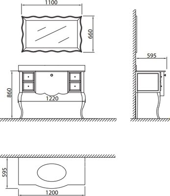 Столешница для ванной BelBagno Angel BB320ANB