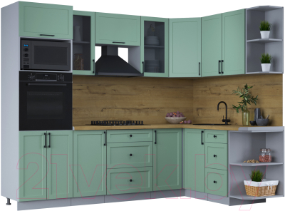 Готовая кухня Интерлиния Тренд 1.68x2.6 ВТ правая - фото