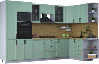 Готовая кухня Интерлиния Тренд 1.68x3.2 ВТ правая - фото