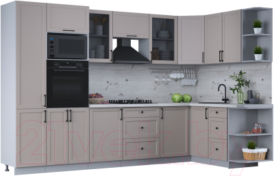 Готовая кухня Интерлиния Тренд 1.68x3.2 ВТ правая - фото