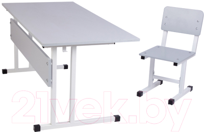 Стул детский Polini Kids City / 0002604.55 (S, белый/серый)