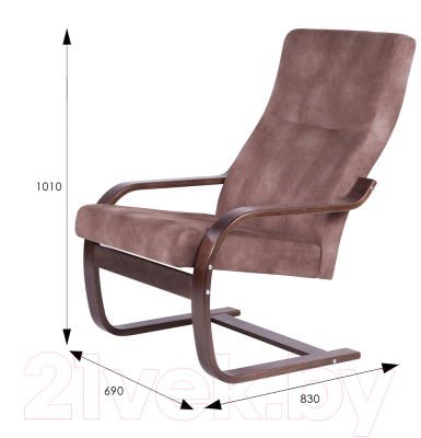 Кресло мягкое Мебелик Кристалл (орех/орех)