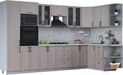 Готовая кухня Интерлиния Тренд 1.68x3.4 ВТ правая - фото