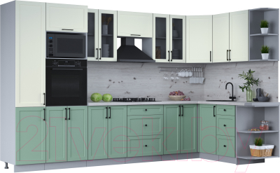 Готовая кухня Интерлиния Тренд 1.68x3.4 ВТ правая - фото