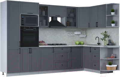 Готовая кухня Интерлиния Тренд 1.68x3.2 ВТ правая - фото