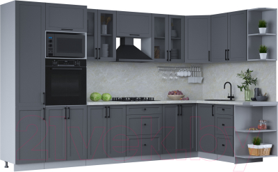 Готовая кухня Интерлиния Тренд 1.68x3.4 ВТ правая - фото