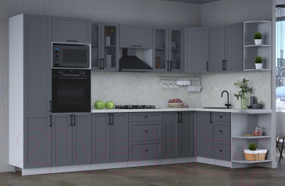 Готовая кухня Интерлиния Тренд 1.68x3.4 ВТ правая