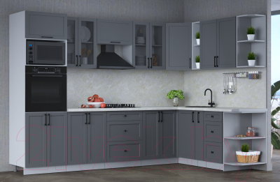 Готовая кухня Интерлиния Тренд 1.88x3.0 ВТ правая