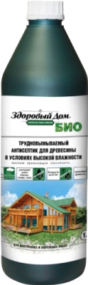 Антисептик для древесины Здоровый дом Био желто-зеленый - фото